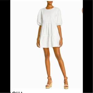 Aqua Tiered Poplin Dress Large